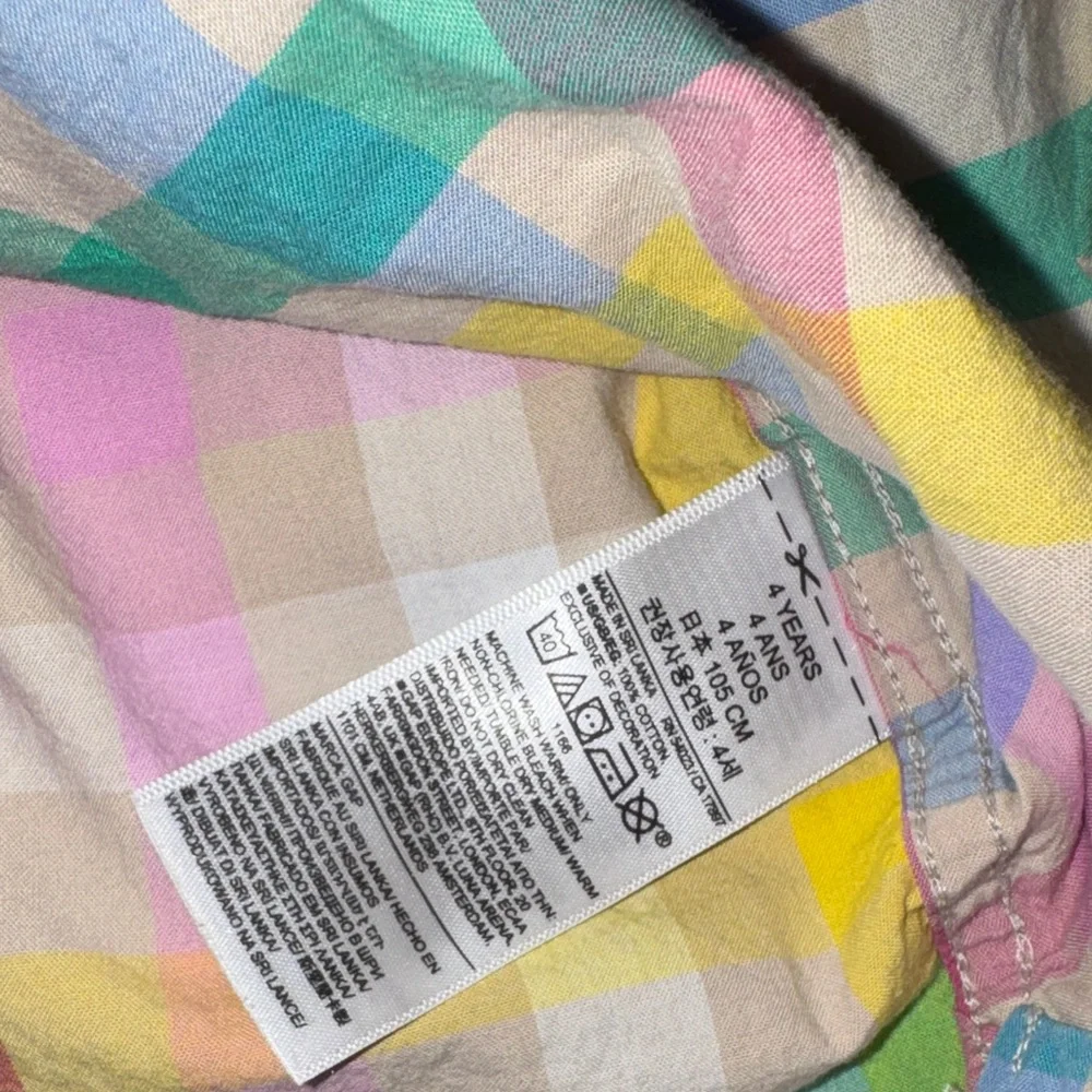 GAP Kids Colorful Plaid Kids Shirt- 4T